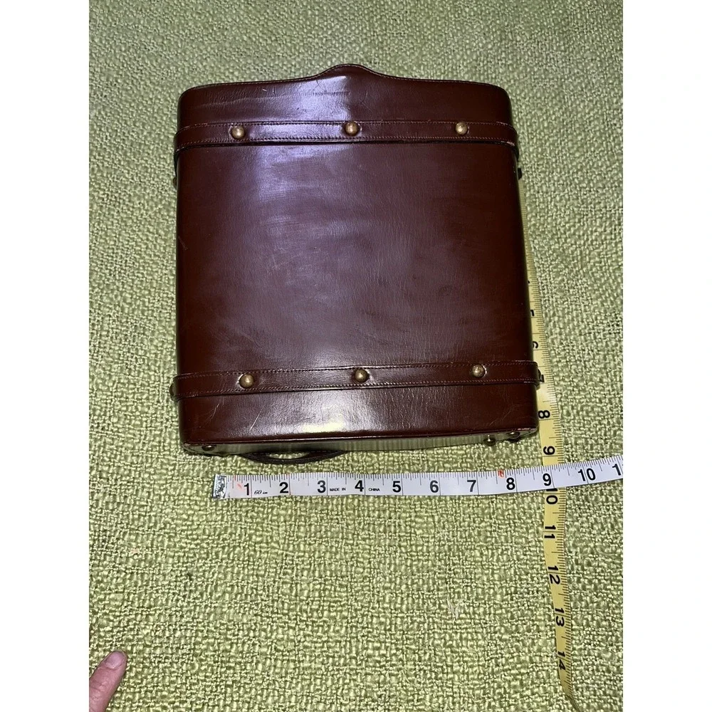 Vintage 60s Leather Purse By Jana , Brass Detail , Mirror - Picture 10 of 10